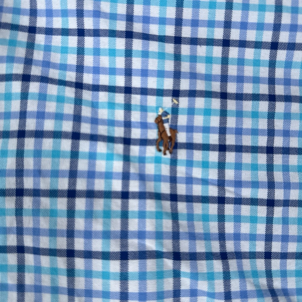 Polo Ralph Lauren Button Down Shirt Mens 4XB Blue Plaid Check Long Sleeve NEW